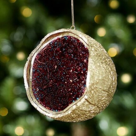 Trimsetter "Merry Mardi Gras" Collection Hand Painted Coconut Ornament - NEW - Picture 1 of 11